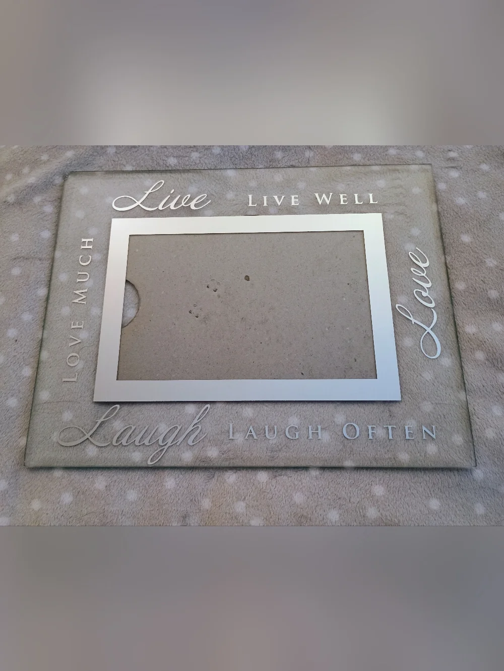 PRICE FIRM Live Laugh Love Chome Glass 5x7 Picture Frame